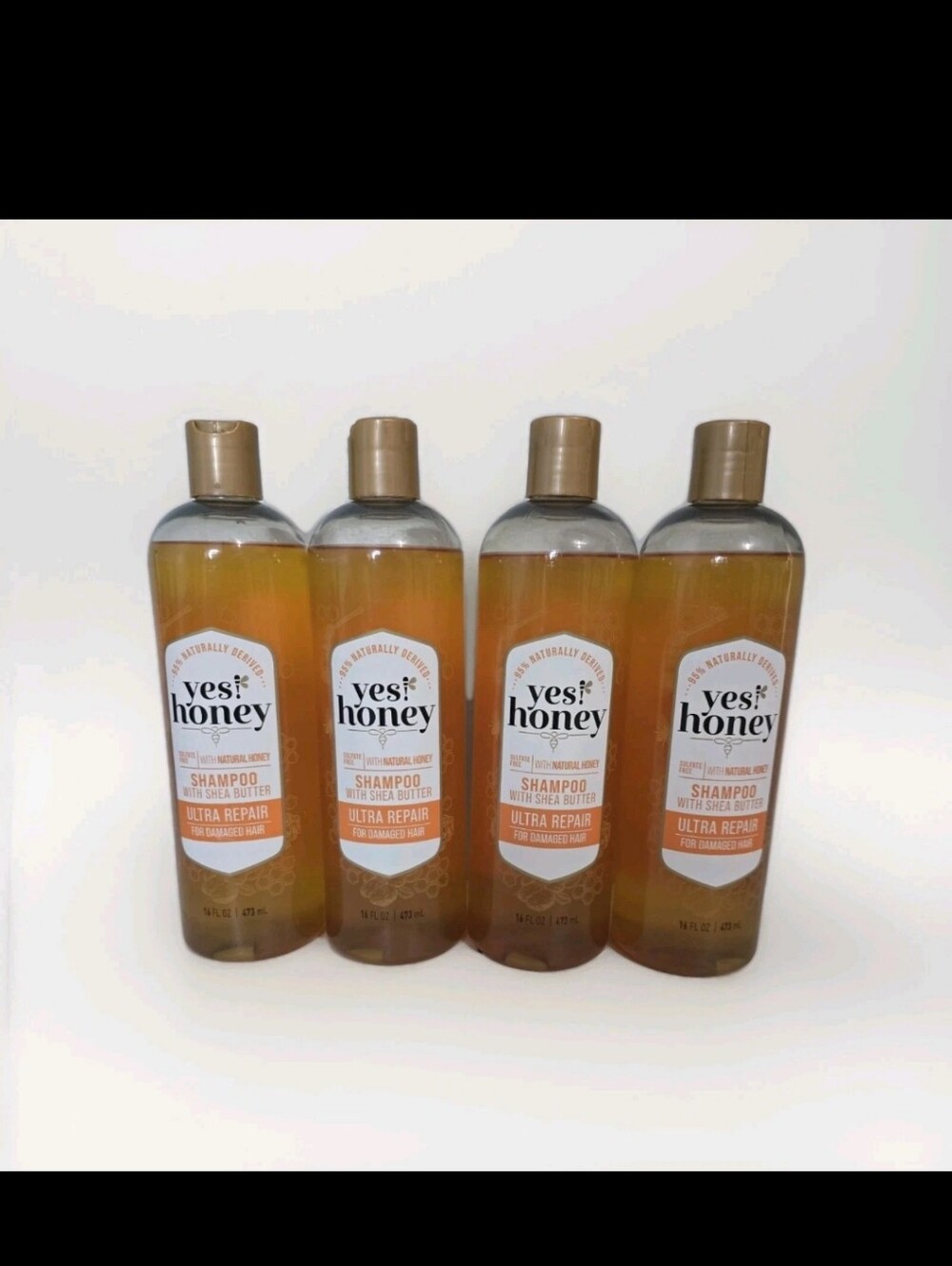 4X Yes Honey Shampoo W/ Shea Butter Ultra Repair Damaged Hair 16oz. Sulfate Free